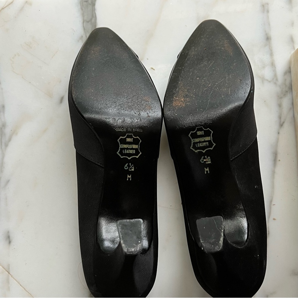 Nina Elegant Black Fabric Women's Heels Shoes Size 6 1/2 - Picture 4 of 7